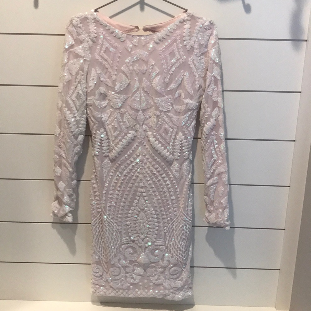 Windsor Elegant White Sequence Dress